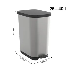 Мусорное ведро Rotho Ribo Silver Серебряный Пластик 35 L