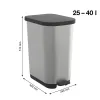 Atkritumu tvertne Rotho Ribo Silver Sudrabs Plastmasa 35 L