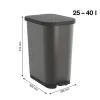 Waste bin with pedal Rotho Ribo Graphite Graphite Plastic 35 L