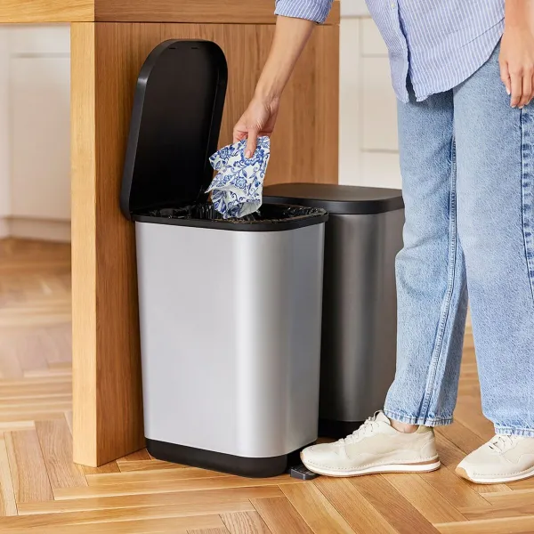 Мусорное ведро с педалью Rotho Ribo White Белый Пластик 35 L
