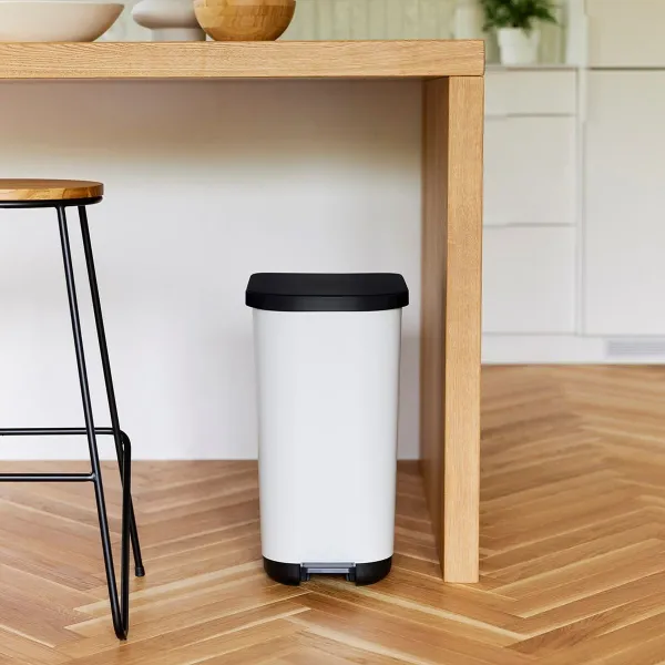 Мусорное ведро с педалью Rotho Ribo White Белый Пластик 35 L