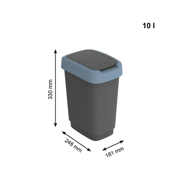 Šiukšlių dėžė Rotho Twist Blue Mėlyna Plastmasinis 10 L