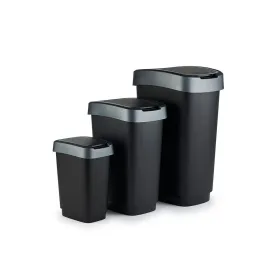 Waste bin Rotho Twist Silver Silver Plastic 10 L