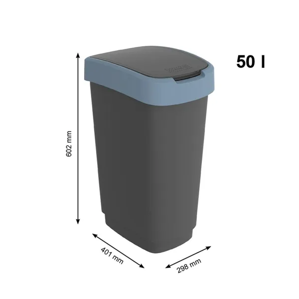 Jäteastia Rotho Twist Blue Sininen Muovinen 50 L