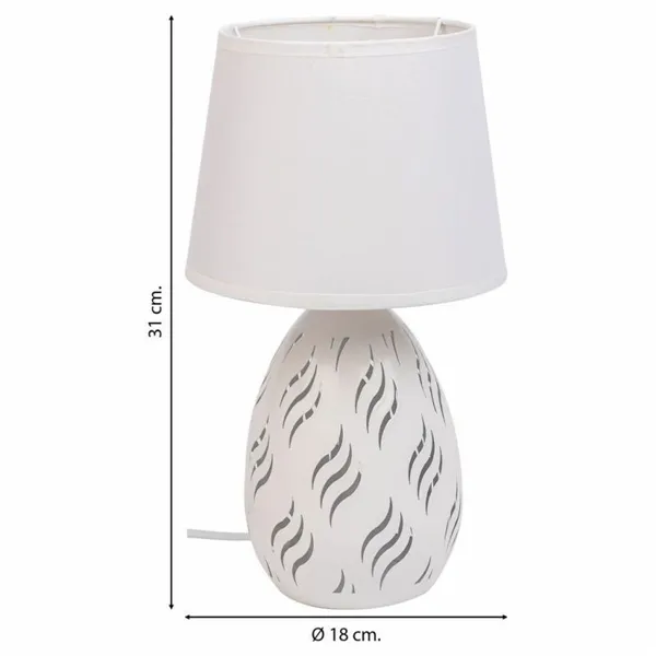 Desk lamp Alexandra House Living White Metal Cloth 220-240 V 18 x 31 x 18 cm