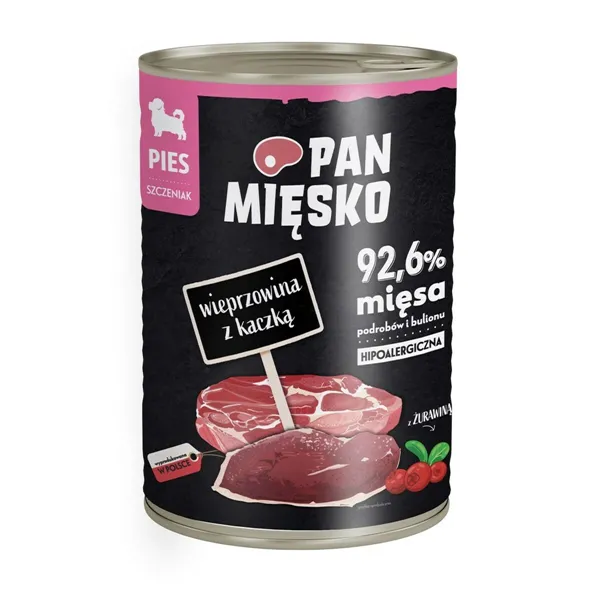 Wet food PAN MIĘSKO Meat Cerdo con Pato Beef 400 g