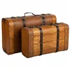 Set of suitcases Alexandra House Living Brown PVC Wood Metal Vintage 30 x 16 x 45 cm 38 x 24 x 13,5 cm Ornamental 2 Pieces