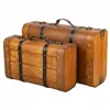 Set of suitcases Alexandra House Living Brown PVC Wood Metal Vintage 30 x 16 x 45 cm 38 x 24 x 13,5 cm Ornamental 2 Pieces