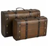 Set of suitcases Alexandra House Living Brown PVC Wood Metal Vintage 30 x 16 x 45 cm 38 x 24 x 13,5 cm Ornamental 2 Pieces