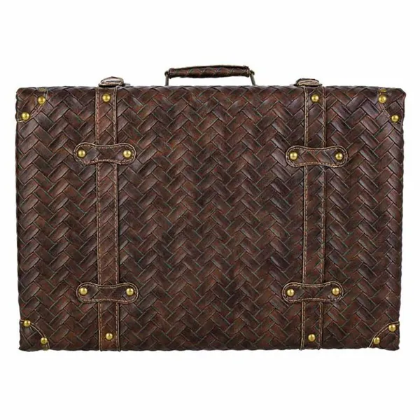 Decorative suitcase Alexandra House Living Brown Polyskin MDF Wood Vintage 16 x 30 x 44 cm