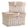 A set of two trunks Alexandra House Living White Willow wood 30 x 23 x 40 cm