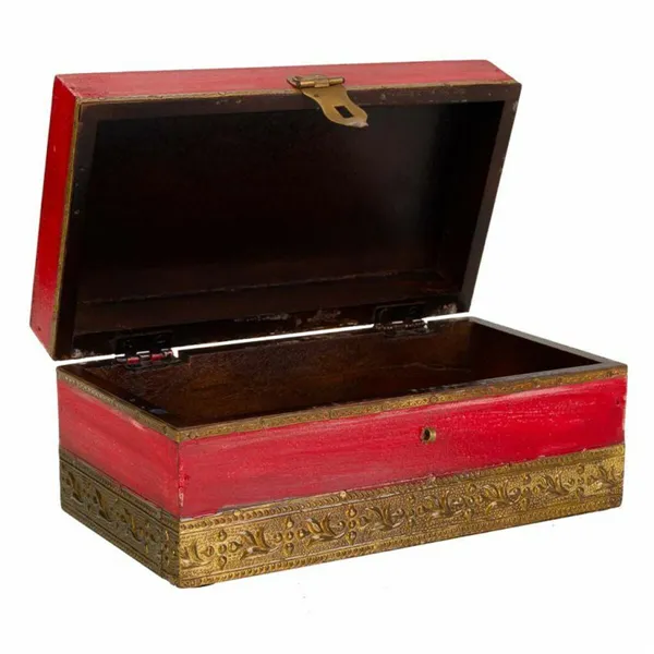 Jewelry box Alexandra House Living Red Brass Mango wood MDF Wood 11 x 9 x 20 cm