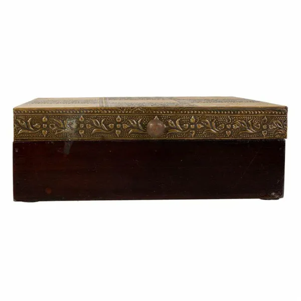 Jewelry box Alexandra House Living Dark brown Brass Mango wood MDF Wood 20 x 7 x 20 cm