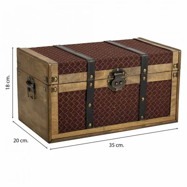 Chest Alexandra House Living Brown PVC Wood Metal Cloth 22 x 20 x 38 cm Estilo vintage