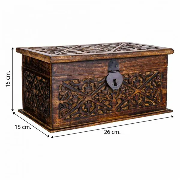 Chest Alexandra House Living Brown Mango wood 15 x 15 x 26 cm Traditional style