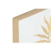 Painting Home ESPRIT White Golden Canvas MDF Wood Modern Leaf of a plant 42 x 4 x 42 cm (2 Units)