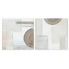 Painting Home ESPRIT Beige Grey Canvas MDF Wood Abstract Modern 50 x 2,5 x 50 cm (2 Units)