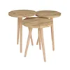 Set of 3 small tables Alexandra House Living Natural Oak Wood MDP 35 x 49 x 35 cm 35 x 45 x 35 cm 35 x 47 x 35 cm