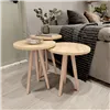 Set of 3 small tables Alexandra House Living Natural Oak Wood MDP 35 x 49 x 35 cm 35 x 45 x 35 cm 35 x 47 x 35 cm