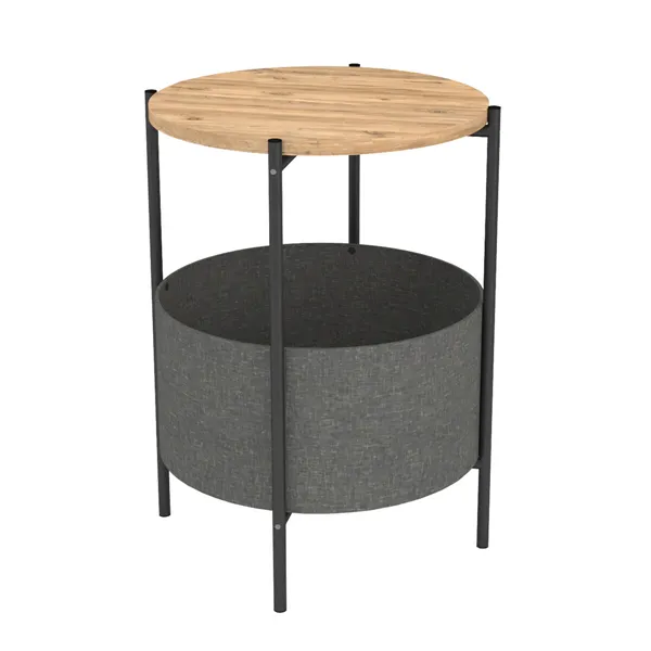 Side table Alexandra House Living Black Grey Oak Metal Wood MDP 43 x 60 x 43 cm