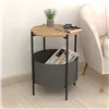 Side table Alexandra House Living Black Grey Oak Metal Wood MDP 43 x 60 x 43 cm