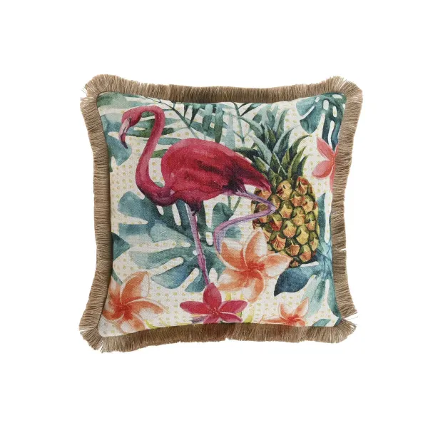 Cushion Home ESPRIT Fringe Tropical 45 x 45 cm