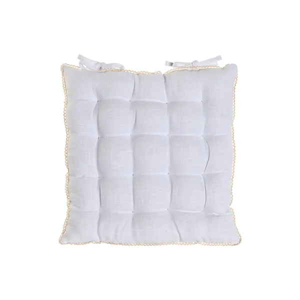 Chair cushion Home ESPRIT White 42 x 42 x 6 cm