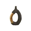 Vase Home ESPRIT Brown Golden Stoneware Modern 20 x 8 x 31 cm