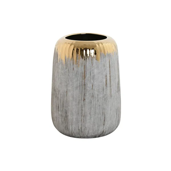 Vase Home ESPRIT Grey Golden Stoneware Oriental 18 x 18 x 25 cm