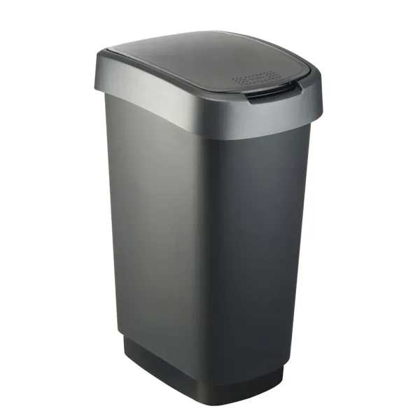 Atkārtoti Pārstrādājamo Atkritumu Tvertne Rotho Twist Silver Sudrabains Plastmasa 50 L