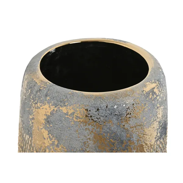 Vase Home ESPRIT Golden Bicoloured Stoneware Modern Aged finish 17 x 17 x 26 cm