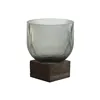 Vase Home ESPRIT Brown Grey Wood Crystal Modern 16 x 16 x 20 cm