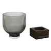 Vase Home ESPRIT Brown Grey Wood Crystal Modern 16 x 16 x 20 cm