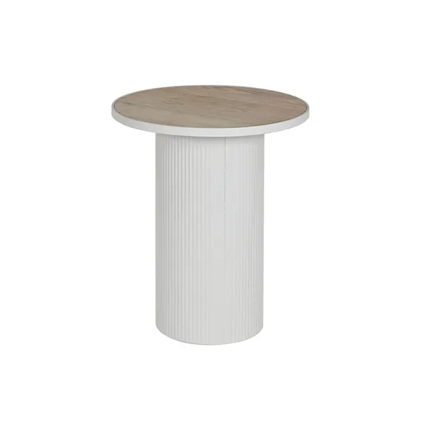 Side table Home ESPRIT White Metal MDF Wood 46 x 46 x 56 cm