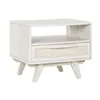 Nightstand Home ESPRIT White Rattan Mango wood 55 x 35 x 45 cm