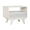 Nightstand Home ESPRIT White Rattan Mango wood 55 x 35 x 45 cm