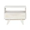 Nightstand Home ESPRIT White Rattan Mango wood 55 x 35 x 45 cm