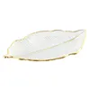 Centerpiece Home ESPRIT Transparent Golden Tropical Leaf of a plant 27 x 15 x 2 cm