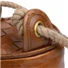 Doorstop Alexandra House Living Cotton Leather 20 x 20 x 20 cm Brown