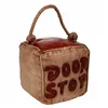 Doorstop Alexandra House Living Cotton Leather 20 x 20 x 20 cm Brown