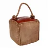 Doorstop Alexandra House Living Cotton Leather 20 x 20 x 20 cm Brown