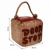 Doorstop Alexandra House Living Cotton Leather 20 x 20 x 20 cm Brown