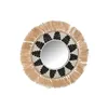 Wall mirror Home ESPRIT White Black Natural Tropical 50 x 3 x 50 cm