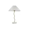 Desk lamp Home ESPRIT White Golden Linen Metal 50 W 220 V 36 x 36 x 52 cm