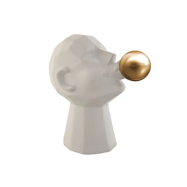 Decorative Figure Home ESPRIT White Golden Face 29 x 18 x 30 cm