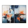 Painting Home ESPRIT Blue White Abstract Urban 80 x 3,5 x 120 cm (2 Units)