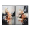 Painting Home ESPRIT Black Golden Abstract Modern 80 x 3,5 x 120 cm (2 Units)