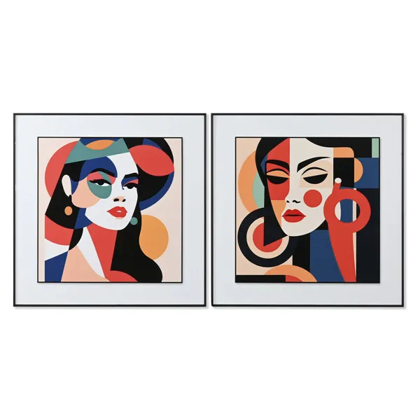 Painting Home ESPRIT Abstract Modern 80 x 3,5 x 80 cm (2 Units)