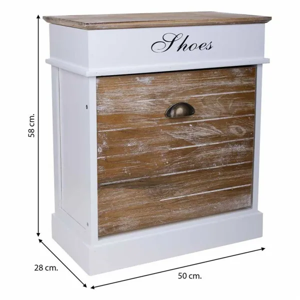 Shoe Rack Alexandra House Living White 28 x 58 x 50 cm 1 drawer