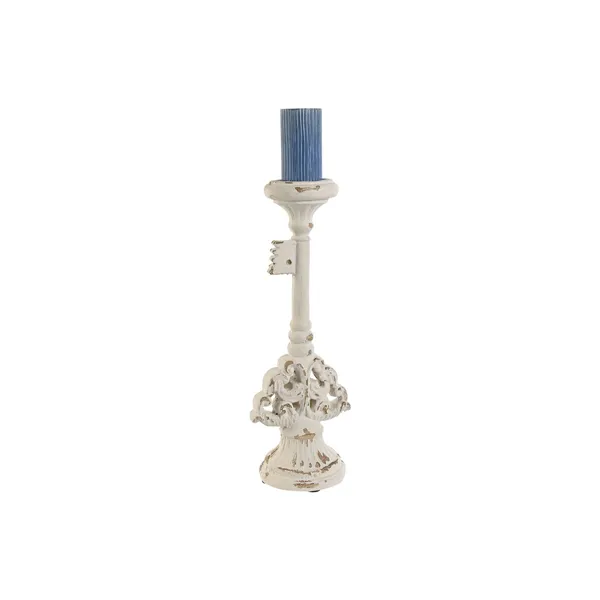 Candleholder Home ESPRIT White Resin 18 x 18 x 50 cm 18 x 15 x 51,5 cm